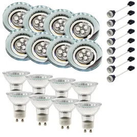 8x-oprawa-halogenowa-sufitowa-bialy-pasek-led-zarowka-gu10-50w-zestaw