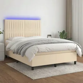 vidaxl-lozko-kontynentalne-z-materacem-kremowe-140x200-cm-tkanina