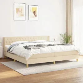 vidaxl-lozko-kontynentalne-z-materacem-kremowe-tkanina-160x200-cm