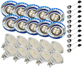10x-oprawa-halogenowa-z-niebieskim-paskiem-led-zarowka-led-gu10-3w-zestaw