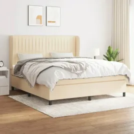 vidaxl-lozko-kontynentalne-z-materacem-kremowe-tkanina-160x200-cm