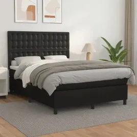 vidaxl-lozko-kontynentalne-z-materacem-czarne-ekoskora-140x190-cm