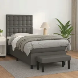 vidaxl-lozko-kontynentalne-z-materacem-szare-ekoskora-90x190-cm