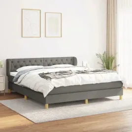 vidaxl-lozko-kontynentalne-z-materacem-ciemnoszara-tkanina-160x200-cm