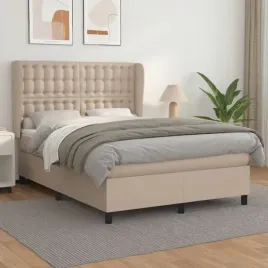 vidaxl-lozko-kontynentalne-z-materacem-cappuccino-ekoskora-140x190cm