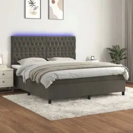 vidaxl-lozko-kontynentalne-z-materacem-i-led-szary-aksamit-160x200cm