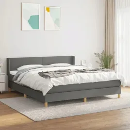 vidaxl-lozko-kontynentalne-z-materacem-ciemnoszara-tkanina-160x200-cm