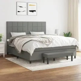 vidaxl-lozko-kontynentalne-z-materacem-ciemnoszara-tkanina-180x200-cm