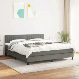 vidaxl-lozko-kontynentalne-z-materacem-ciemnoszara-tkanina-180x200-cm