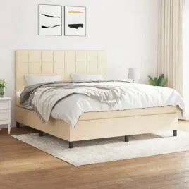 vidaxl-lozko-kontynentalne-z-materacem-kremowe-tkanina-180x200-cm