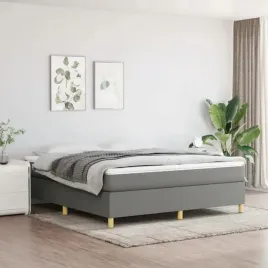 vidaxl-lozko-kontynentalne-z-materacem-ciemnoszara-tkanina-160x200-cm