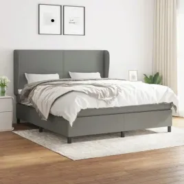 vidaxl-lozko-kontynentalne-z-materacem-ciemnoszara-tkanina-180x200-cm