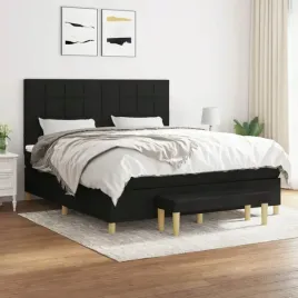 vidaxl-lozko-kontynentalne-z-materacem-czarne-tkanina-180x200-cm