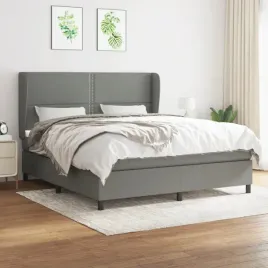 vidaxl-lozko-kontynentalne-z-materacem-ciemnoszara-tkanina-180x200-cm
