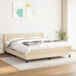 vidaxl-lozko-kontynentalne-z-materacem-kremowe-tkanina-180x200-cm