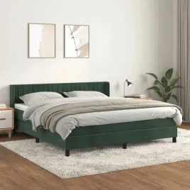 vidaxl-lozko-kontynentalne-z-materacem-ciemnozielone-180x200-cm