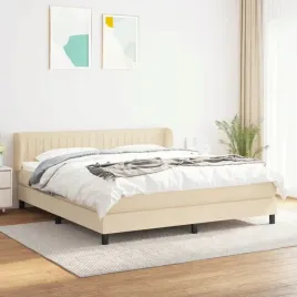 vidaxl-lozko-kontynentalne-z-materacem-kremowe-tkanina-160x200-cm