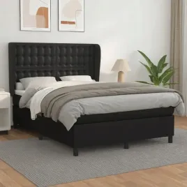 vidaxl-lozko-kontynentalne-z-materacem-czarne-ekoskora-140x190-cm