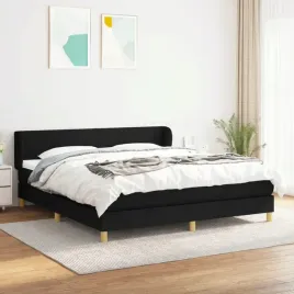vidaxl-lozko-kontynentalne-z-materacem-czarne-tkanina-180x200-cm