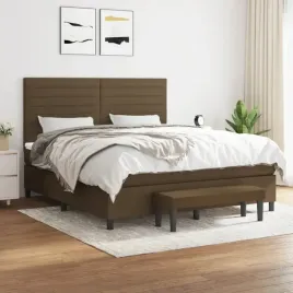 vidaxl-lozko-kontynentalne-z-materacem-brazowe-tkanina-160x200-cm
