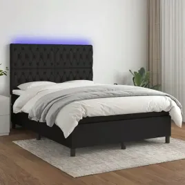 vidaxl-lozko-kontynentalne-z-materacem-czarne-140x200-cm-tkanina
