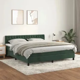 vidaxl-lozko-kontynentalne-z-materacem-ciemnozielone-180x200-cm
