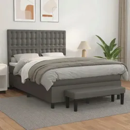 vidaxl-lozko-kontynentalne-z-materacem-szare-ekoskora-140x190-cm