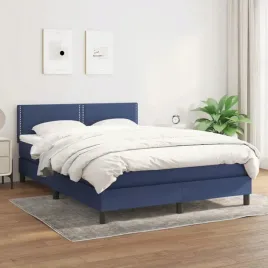 vidaxl-lozko-kontynentalne-z-materacem-niebieskie-tkanina-140x200-cm