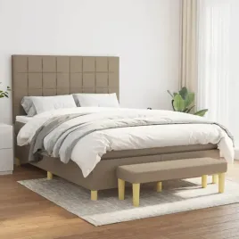 vidaxl-lozko-kontynentalne-z-materacem-taupe-tkanina-140x190-cm