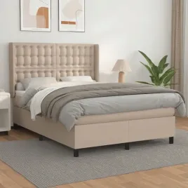 vidaxl-lozko-kontynentalne-z-materacem-cappuccino-ekoskora-140x190cm