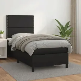 vidaxl-lozko-kontynentalne-z-materacem-czarne-ekoskora-90x190-cm