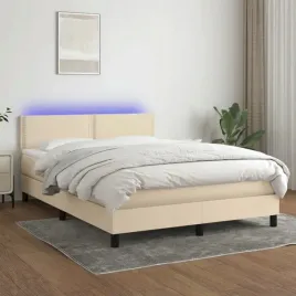 vidaxl-lozko-kontynentalne-z-materacem-kremowe-140x200-cm-tkanina