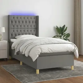 vidaxl-lozko-kontynentalne-z-materacem-ciemnoszara-tkanina-90x190-cm