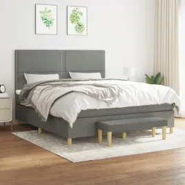 vidaxl-lozko-kontynentalne-z-materacem-ciemnoszara-tkanina-180x200-cm
