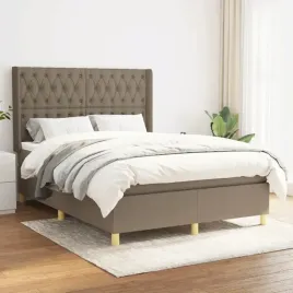 vidaxl-lozko-kontynentalne-z-materacem-taupe-tkanina-140x190-cm