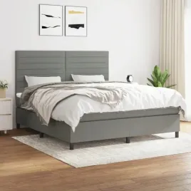 vidaxl-lozko-kontynentalne-z-materacem-ciemnoszara-tkanina-180x200-cm