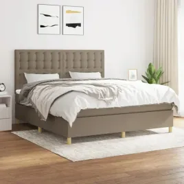 vidaxl-lozko-kontynentalne-z-materacem-taupe-tkanina-160x200-cm