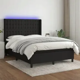 vidaxl-lozko-kontynentalne-z-materacem-czarne-140x200-cm-tkanina