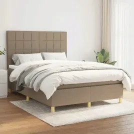 vidaxl-lozko-kontynentalne-z-materacem-taupe-tkanina-140x190-cm