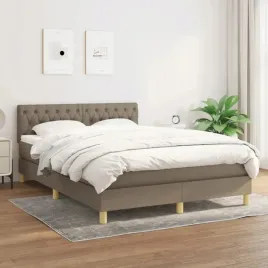 vidaxl-lozko-kontynentalne-z-materacem-taupe-tkanina-140x190-cm