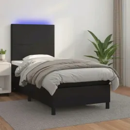 vidaxl-lozko-kontynentalne-z-materacem-i-led-czarna-ekoskora-100x200cm