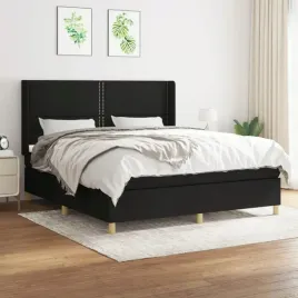 vidaxl-lozko-kontynentalne-z-materacem-czarne-tkanina-180x200-cm
