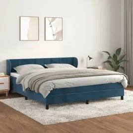 vidaxl-lozko-kontynentalne-z-materacem-ciemnoniebieskie-160x200-cm