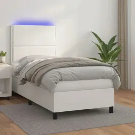 vidaxl-lozko-kontynentalne-z-materacem-i-led-biala-ekoskora-100x200cm