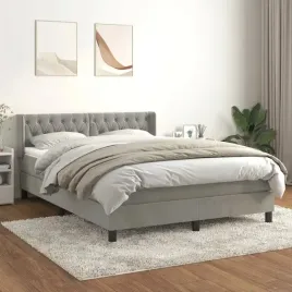 vidaxl-lozko-kontynentalne-z-materacem-jasnoszare-aksamit-140x190cm