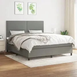 vidaxl-lozko-kontynentalne-z-materacem-ciemnoszara-tkanina-180x200-cm