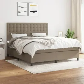 vidaxl-lozko-kontynentalne-z-materacem-taupe-tkanina-160x200-cm