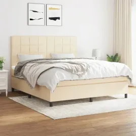vidaxl-lozko-kontynentalne-z-materacem-kremowe-tkanina-160x200-cm