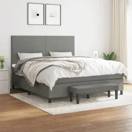 vidaxl-lozko-kontynentalne-z-materacem-ciemnoszara-tkanina-180x200-cm