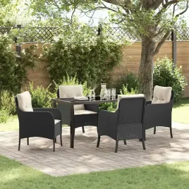 vidaxl-zestaw-do-jadalni-w-ogrodzie-z-poduszka-5-pcs-czarny-polirattan